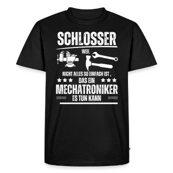 Schlosser - Funny saying - Men's Premium Organic T-Shirt - black - Front - Nico (187cm)