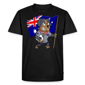 Australian Fan Dog - Men's Premium Organic T-Shirt - black - Front - Nico (187cm)
