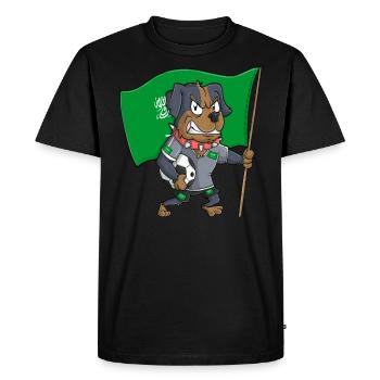 Arabie saoudite Fan Dog - T-shirt Premium bio Homme - noir - Devant - Nico (187cm)