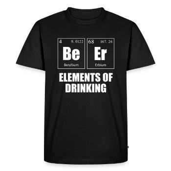 Elements of Drinking - Bière Alcool Chimie Nerd - T-shirt Premium bio Homme - noir - Devant - Nico (187cm)