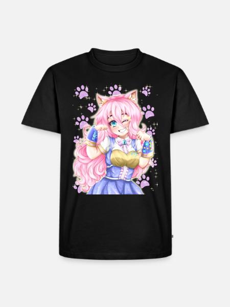 Neko Mädchen - Männer Premium Bio T-Shirt - Schwarz