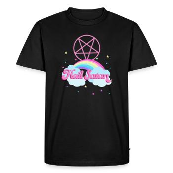 Hail Satan Rainbow - Men's Premium Organic T-Shirt - black - Front - Nico (187cm)