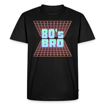 80s Bro 80's 90's Party - Men's Premium Organic T-Shirt - black - Front - Nico (187cm)