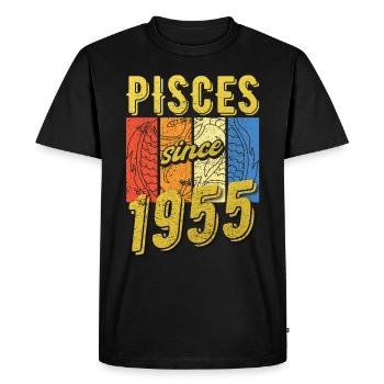 Poissons 1955 Anniversaire Zodiac Cadeau - T-shirt Premium bio Homme - noir - Devant - Nico (187cm)