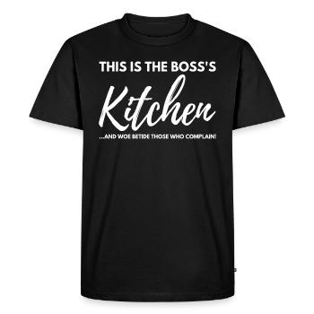 Kitchen, Funny Gift Idea for Christmas & Birthdays - Men's Premium Organic T-Shirt - black - Front - Nico (187cm)