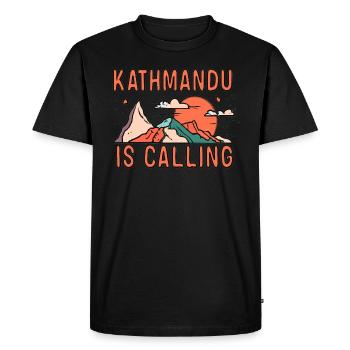 Retro Annapurna Nepal Travel to Kathmandu - Men's Premium Organic T-Shirt - black - Front - Nico (187cm)
