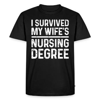 Je suis diplômée de l’école d’infirmières - T-shirt Premium bio Homme - noir - Devant - Nico (187cm)