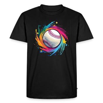 Base-ball - T-shirt Premium bio Homme - noir - Devant - Nico (187cm)
