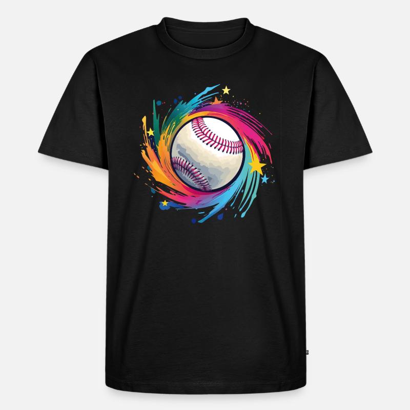 Baseball - Männer Premium Bio T-Shirt - Schwarz