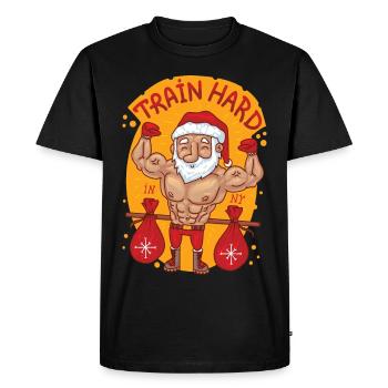Père Noël de remise en forme - T-shirt Premium bio Homme - noir - Devant - Nico (187cm)