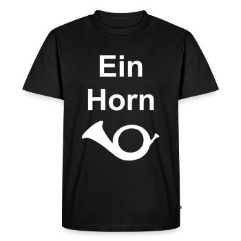 Licorne (une corne) - T-shirt Premium bio Homme - noir - Devant - Nico (187cm)