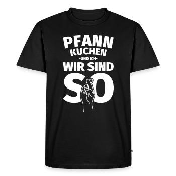 Pfannkuchen Geschenke lustiger Spruch Essen - Männer Premium Bio T-Shirt - Schwarz - Vorne - Nico (187cm)