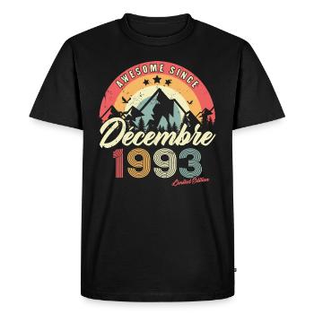 Cadeau D'anniversaire En Décembre 1993 Vintage - T-shirt Premium bio Homme - noir - Devant - Nico (187cm)