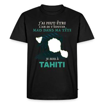 Tahiti Je T'Aime Cadeau Homme Ou Femme - T-shirt Premium bio Homme - noir - Devant - Nico (187cm)