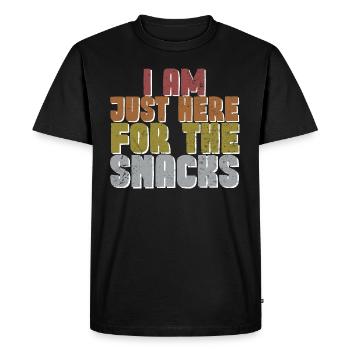Baseball Je suis juste ici pour les collations vintage - T-shirt Premium bio Homme - noir - Devant - Nico (187cm)