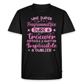 A Super Programmer - Programmer Gift - Men's Premium Organic T-Shirt - black - Front - Nico (187cm)