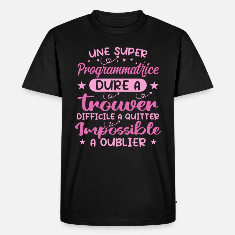 Une Super Programmatrice - Cadeau programmatrice - T-shirt Premium bio Homme - noir