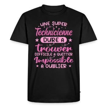 Une Super Technicienne - Cadeau technicienne - T-shirt Premium bio Homme - noir - Devant - Nico (187cm)