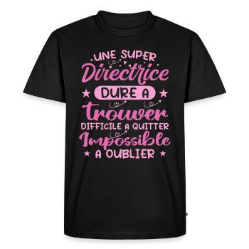 Une Super Directrice - Cadeau directrice - T-shirt Premium bio Homme - noir - Devant - Nico (187cm)