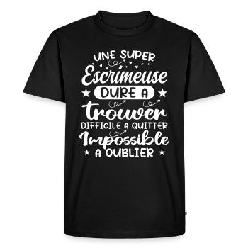 Une Super Escrimeuse - Cadeau escrimeuse - T-shirt Premium bio Homme - noir - Devant - Nico (187cm)
