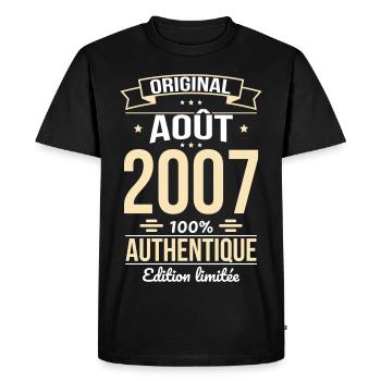 18th Birthday - Original - August 2007 - Men's Premium Organic T-Shirt - black - Front - Nico (187cm)