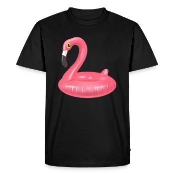 Flamingo Swim Ring Summer Sun Swim Pink - Men's Premium Organic T-Shirt - black - Front - Nico (187cm)