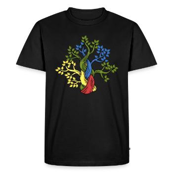 Cadeau de branches d'arbres de chênes - T-shirt Premium bio Homme - noir - Devant - Nico (187cm)