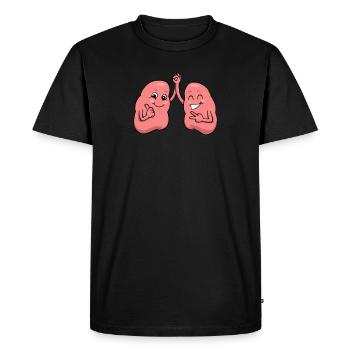 Respiration respiratoire de l'anatomie pulmonaire - T-shirt Premium bio Homme - noir - Devant - Nico (187cm)