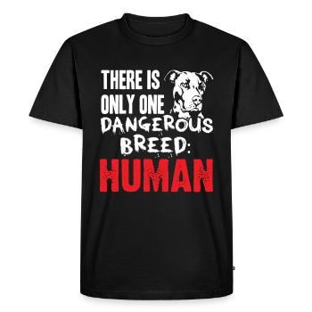 Pit Bull - Juste une race dangereuse - humain - T-shirt Premium bio Homme - noir - Devant - Nico (187cm)