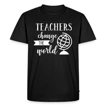 Teacher Gift Education School Sayings Teacher Training - Men's Premium Organic T-Shirt - black - Front - Nico (187cm)