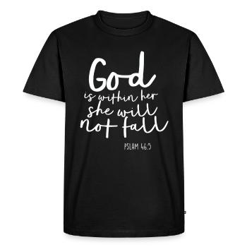 Psaume Don de Dieu Bible Jésus Evangile Christ - T-shirt Premium bio Homme - noir - Devant - Nico (187cm)