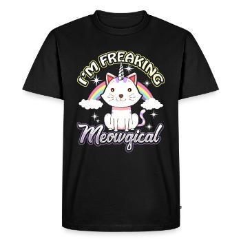 Cat Unicorn Unicorn Rainbow Gift - Men's Premium Organic T-Shirt - black - Front - Nico (187cm)