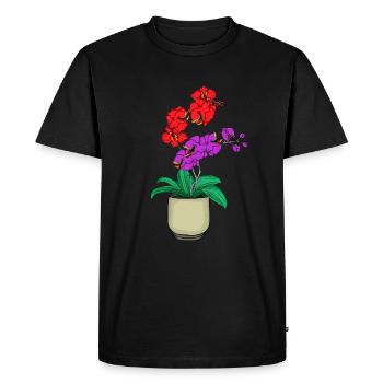 Piège à mouches de Vénus carnivore orchidée - T-shirt Premium bio Homme - noir - Devant - Nico (187cm)
