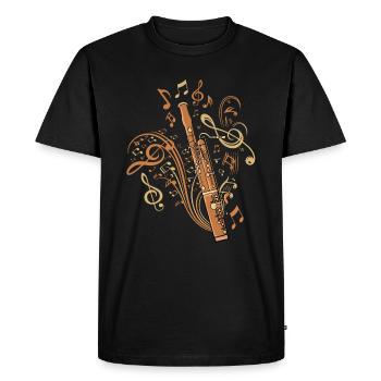 hautbois, joueur, instrument de musique, big band, basson - T-shirt Premium bio Homme - noir - Devant - Nico (187cm)