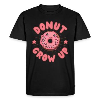 Donut grandir Donut kawaii - T-shirt Premium bio Homme - noir - Devant - Nico (187cm)