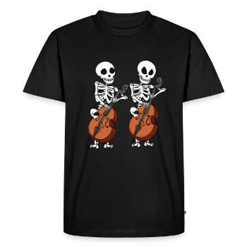 Contrebasse Skeletons Orchestra Big Band Contrebasse - T-shirt Premium bio Homme - noir - Devant - Nico (187cm)