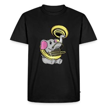 Sousaphone Music Big Band Orchestra Cute Elephant - T-shirt Premium bio Homme - noir - Devant - Nico (187cm)