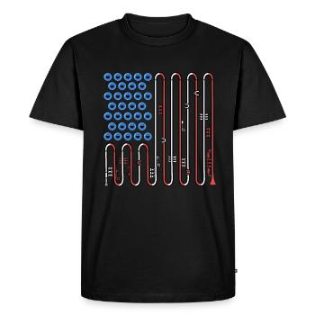 Trumpete USA Flag Music Big Band 4 juillet - T-shirt Premium bio Homme - noir - Devant - Nico (187cm)
