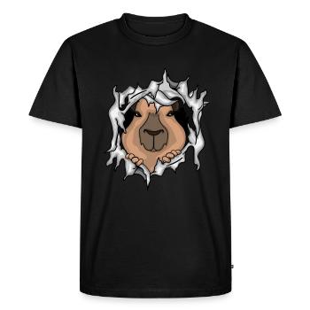 Capybara Kids Gift Cute Capybara - Men's Premium Organic T-Shirt - black - Front - Nico (187cm)