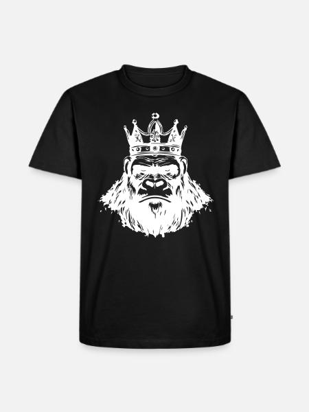 Gorilla Crown Head King - Men's Premium Organic T-Shirt - black