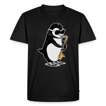 Clarinette basse Penguin Big Band Orchestre des enfants - T-shirt Premium bio Homme - noir - Devant - Nico (187cm)