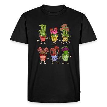 Plantes carnivores Piège à mouches de Vénus - T-shirt Premium bio Homme - noir - Devant - Nico (187cm)