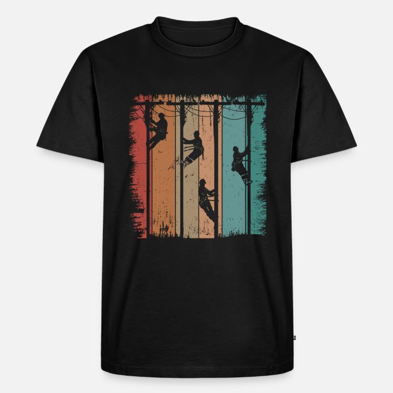 Retro Leitungsmonteur Geschenk Männer - Männer Premium Bio T-Shirt - Schwarz