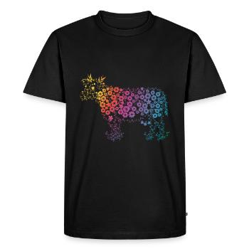 Artful Cow Gift Women Farm Cow - Men's Premium Organic T-Shirt - black - Front - Nico (187cm)