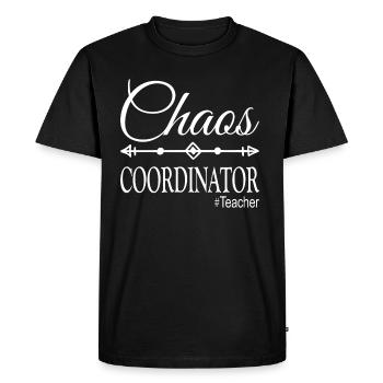 Coordinateur Chaos #Teacher - T-shirt Premium bio Homme - noir - Devant - Nico (187cm)