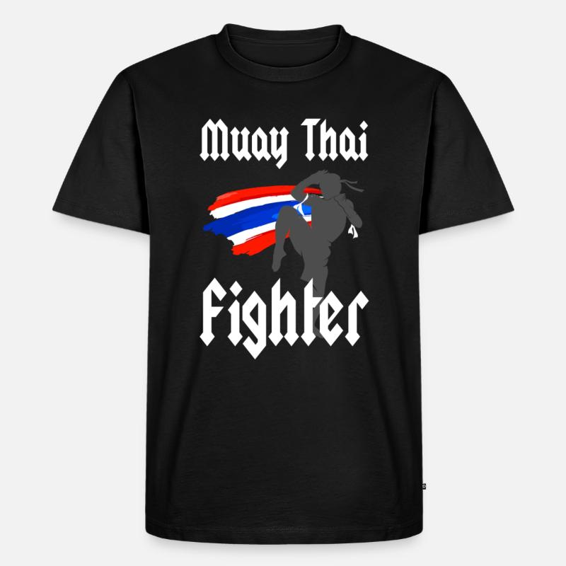 Muay thai fighter - Männer Premium Bio T-Shirt - Schwarz