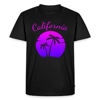 California Summer Palm Dream - Men's Premium Organic T-Shirt - black - Front - Nico (187cm)