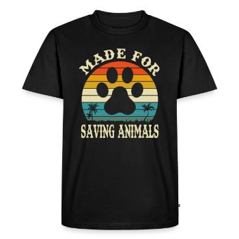 Made For Saving Animals Vet Techvintage - Men's Premium Organic T-Shirt - black - Front - Nico (187cm)