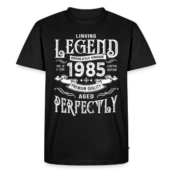 1985 anniversaire vintage né en 1985 - T-shirt Premium bio Homme - noir - Devant - Nico (187cm)