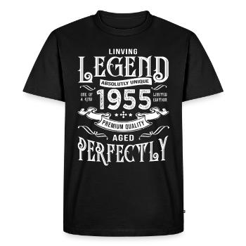 1955 Vintage Birthday Born In 1955 - Men's Premium Organic T-Shirt - black - Front - Nico (187cm)